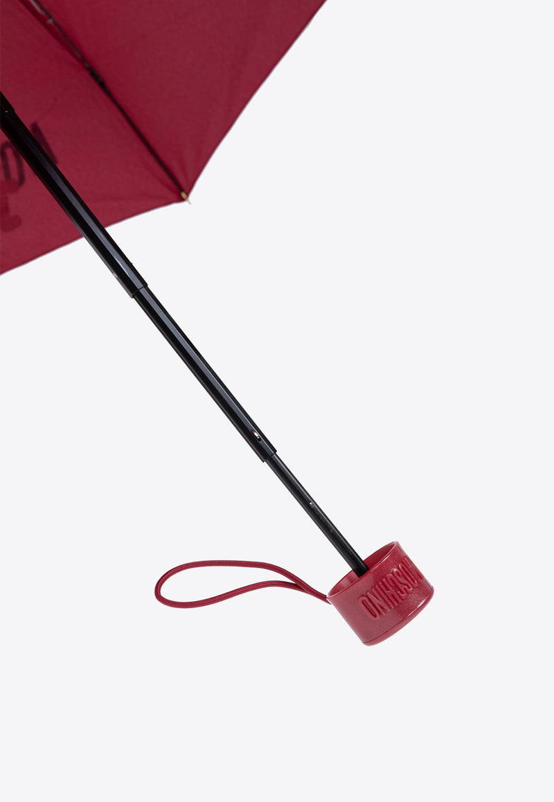 Moschino Teddy Bear Mini Umbrella Burgundy 8425 SUPERMINIC-CHERRY