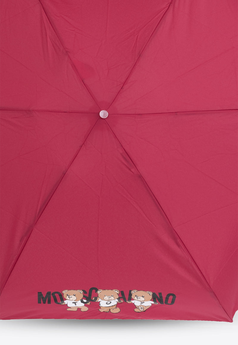 Moschino Teddy Bear Mini Umbrella Burgundy 8425 SUPERMINIC-CHERRY