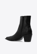 Jimmy Choo Cece 60 Leather Ankle Boots Black CECE AB 60 VOO-BLACK