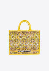 Dolce 
Gabbana Medium Majolica-Embroidered Tote Bag Yellow BB7277 AW050-HG3OB