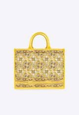 Dolce 
Gabbana Medium Majolica-Embroidered Tote Bag Yellow BB7277 AW050-HG3OB