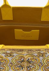 Dolce 
Gabbana Medium Majolica-Embroidered Tote Bag Yellow BB7277 AW050-HG3OB