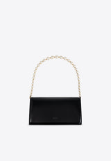 Jimmy Choo Avenue Logo-Plaque Clutch with Chain Black AVENUE WALLET CHAIN RAM-BLACK LIGHT GOLD