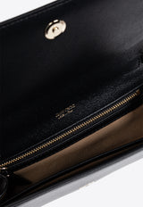 Jimmy Choo Avenue Logo-Plaque Clutch with Chain Black AVENUE WALLET CHAIN RAM-BLACK LIGHT GOLD