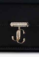 Jimmy Choo Avenue Logo-Plaque Clutch with Chain Black AVENUE WALLET CHAIN RAM-BLACK LIGHT GOLD