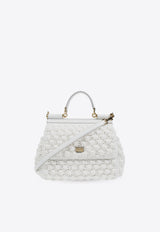 Dolce 
Gabbana Large Sicily Woven-Raffia Shoulder Bag White BB6002 AY208-89642