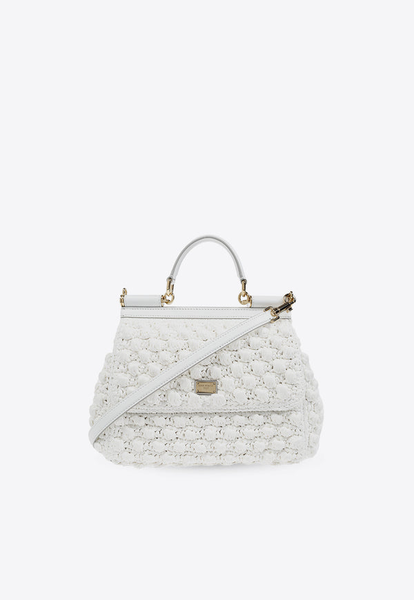 Dolce 
Gabbana Large Sicily Woven-Raffia Shoulder Bag White BB6002 AY208-89642