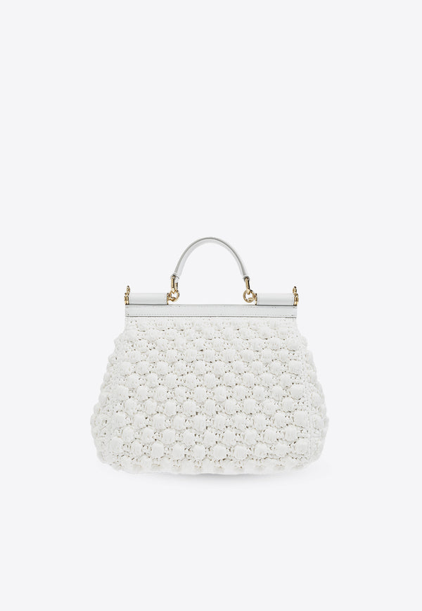 Dolce 
Gabbana Large Sicily Woven-Raffia Shoulder Bag White BB6002 AY208-89642