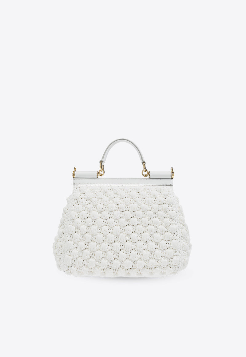 Dolce 
Gabbana Large Sicily Woven-Raffia Shoulder Bag White BB6002 AY208-89642