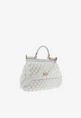 Dolce 
Gabbana Large Sicily Woven-Raffia Shoulder Bag White BB6002 AY208-89642