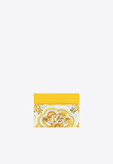 Dolce 
Gabbana Majolica Print Leather Cardholder Yellow BI0330 AQ240-HG3OB