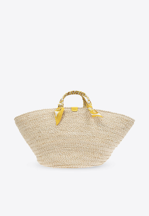 Dolce 
Gabbana Medium Kendra Woven-Raffia Tote Bag Yellow BB7694 AV860-HG3OB