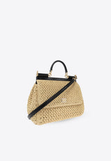 Dolce 
Gabbana Large Sicily Woven-Raffia Shoulder Bag Beige BB6002 A2Y84-8S193