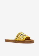 Dolce 
Gabbana Majolica Embroidered Espadrille Sandals Yellow CE0148 AV804-8Q728