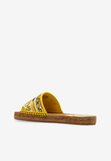 Dolce 
Gabbana Majolica Embroidered Espadrille Sandals Yellow CE0148 AV804-8Q728