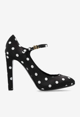 Dolce 
Gabbana Sharon 105 Polka Dot Mary-Jane Satin Pumps Black CD1869 AV885-HN10W