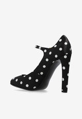 Dolce 
Gabbana Sharon 105 Polka Dot Mary-Jane Satin Pumps Black CD1869 AV885-HN10W