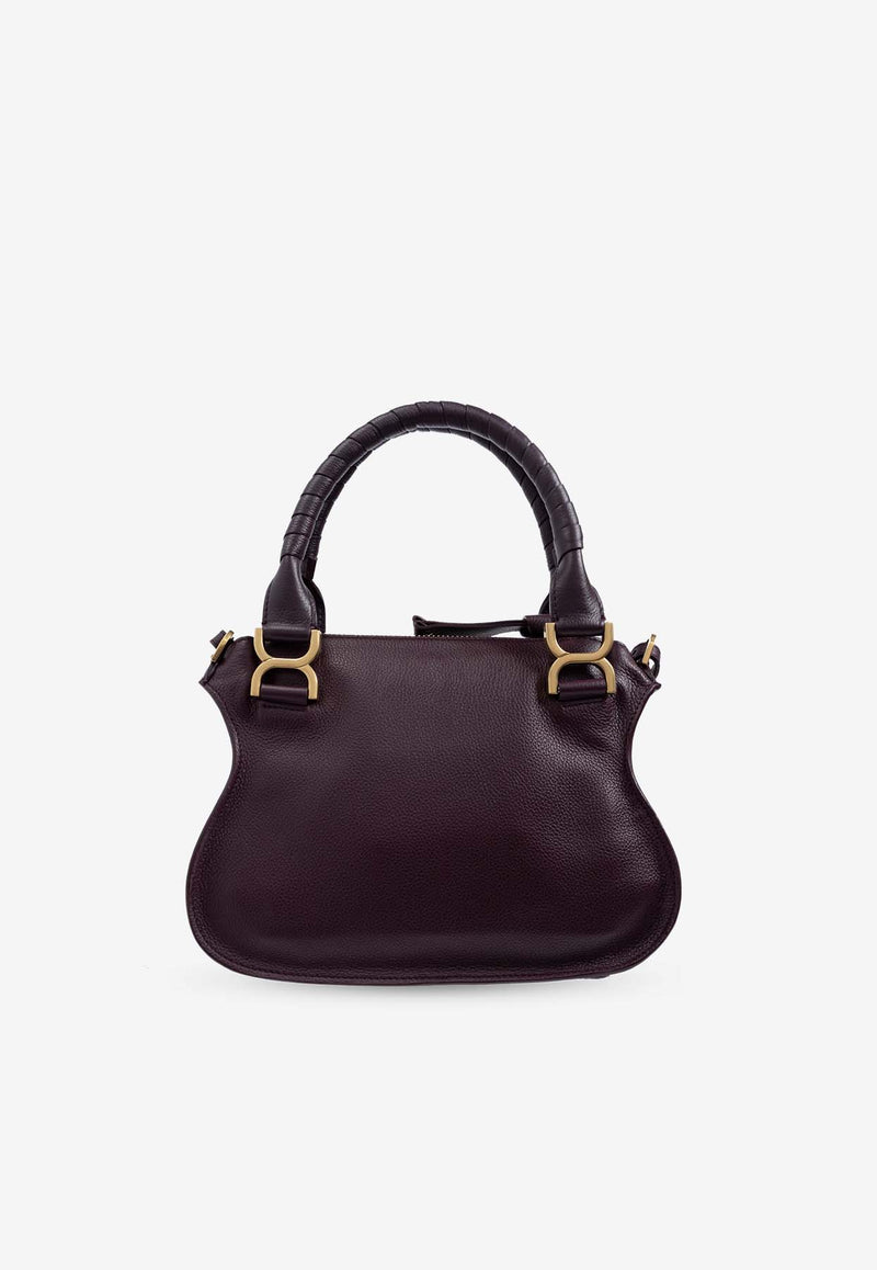 Chloé Small Marcie Grained Leather Top Handle Bag Purple CHC22AS628 I31-55U