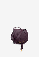 Chloé Small Marcie Saddle Crossbody Bag in Grained Leather Purple CHC22AS680 I31-55U