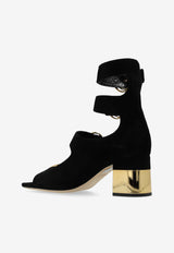 Chloé Alizè 65 Suede Buckled Sandals Black CHC24A03F LZ-001