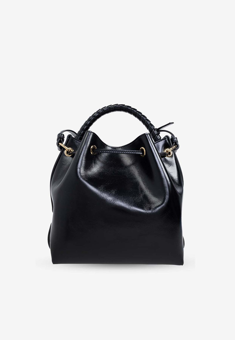 Chloé Marcie Calf Leather Bucket Bag Black CHC24AS606 N57-001