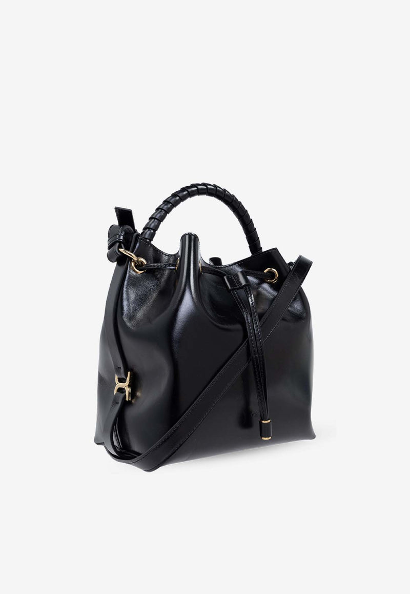 Chloé Marcie Calf Leather Bucket Bag Black CHC24AS606 N57-001