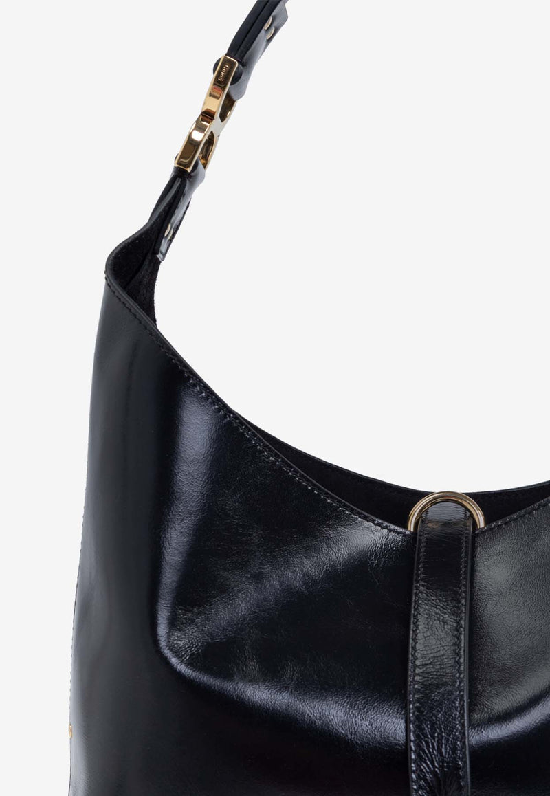 Chloé Small Marcie Leather Hobo Bag Black CHC24AS629 N57-001