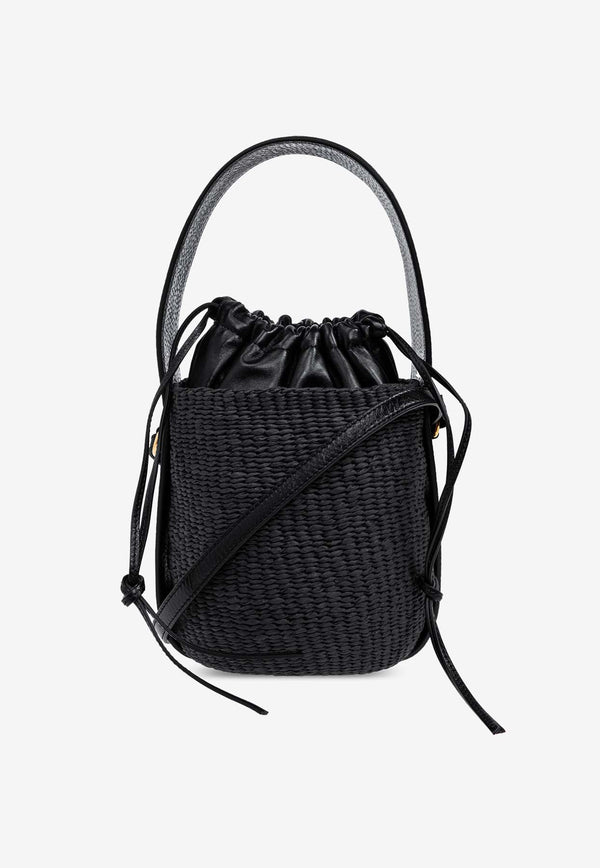 Chloé Small Woody Woven Bucket Bag Black CHC24AS381 N68-001