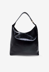 Chloé Marcie Shiny Leather Hobo Bag Black CHC24AS630 N57-001