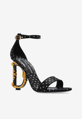 Dolce 
Gabbana Keira 105 Polka Dot Baroque DG Sandals Black CR0739 AW139-HN56W