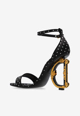 Dolce 
Gabbana Keira 105 Polka Dot Baroque DG Sandals Black CR0739 AW139-HN56W