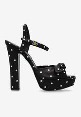 Dolce 
Gabbana Keira 105 Polka Dot Platform Sandals Black CR1751 AV885-HN9FW