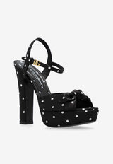 Dolce 
Gabbana Keira 105 Polka Dot Platform Sandals Black CR1751 AV885-HN9FW