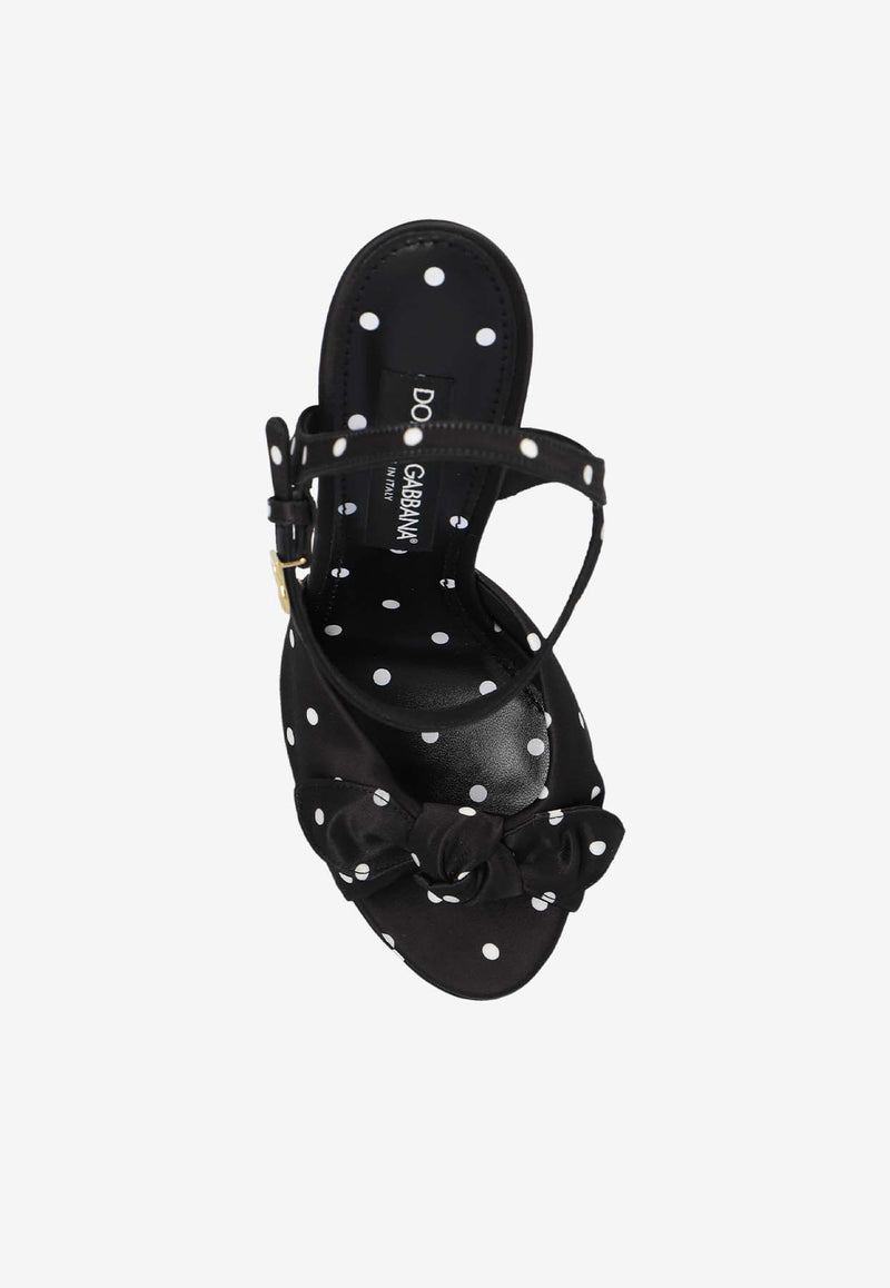 Dolce 
Gabbana Keira 105 Polka Dot Platform Sandals Black CR1751 AV885-HN9FW