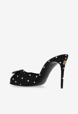 Dolce 
Gabbana Keira 90 Polka Dot Satin Mules Black CR1750 AV885-HN9FW