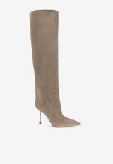 Jimmy Choo Cycas 95 Over-The Knee Suede Boots Taupe CYCAS KB 95 SUE-TAUPE