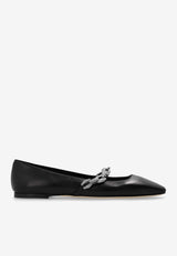 Jimmy Choo Diamond Tilda Nappa Leather Ballet Flats Black DIAMOND TILDA FLAT BYD-BLACK CRYSTAL