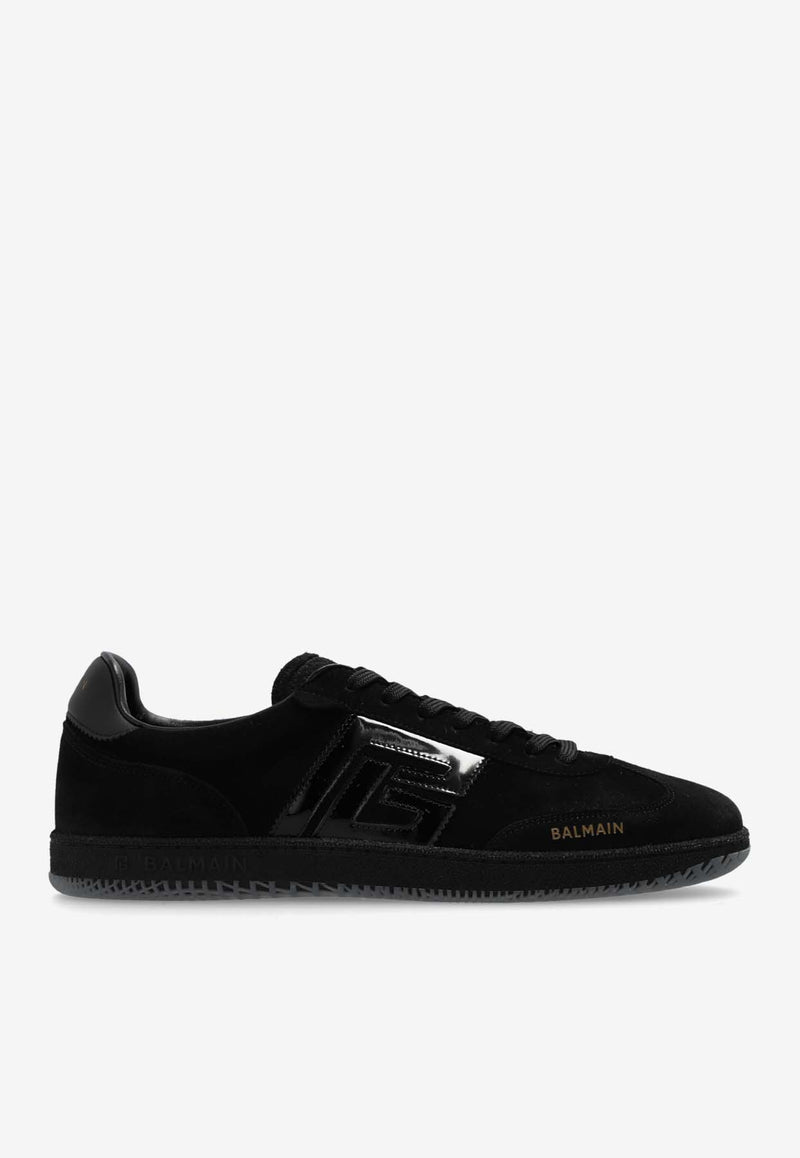 Balmain Swan Suede Low-Top Sneakers Black DM1VI360 LABP-0PA