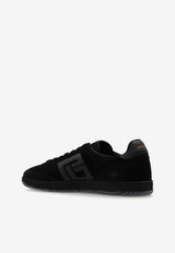 Balmain Swan Suede Low-Top Sneakers Black DM1VI360 LABP-0PA