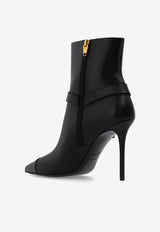 Balmain 95 Calf Leather Ankle Boots Black DN1TE012 LVIT-0PA