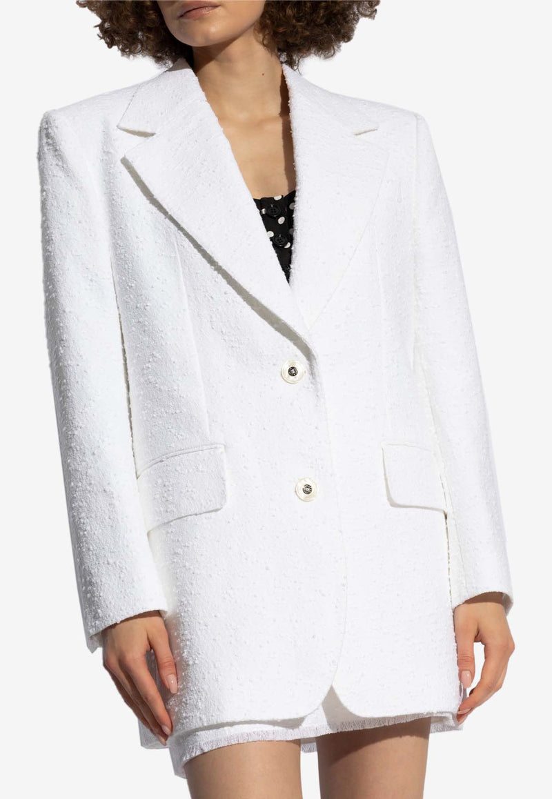 Dolce 
Gabbana Single-Breasted Tweed Blazer White F29XMT HUMT9-W0800