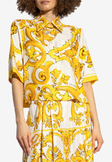 Dolce 
Gabbana Majolica Print Silk Shirt Yellow F5S01T HI1TK-HG3TN