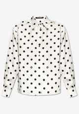 Dolce 
Gabbana Polka Dot Print Silk Shirt White F5S31T IS1VI-HWZRN