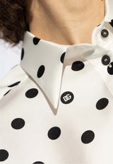 Dolce 
Gabbana Polka Dot Print Silk Shirt White F5S31T IS1VI-HWZRN