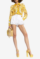 Dolce 
Gabbana Majolica Print Long-Sleeved Silk Shirt Yellow F5J51T HI1TK-HG3TN