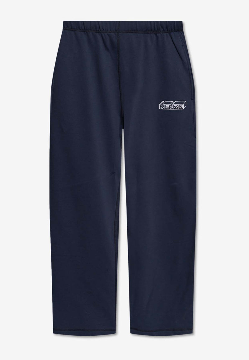 Kenzo Kube Embroidered Track Pants Navy FE65PA818 4MF-77