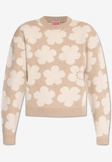 Kenzo Hana Dots Embroidered Sweater Beige FE62PU487 3CN-11