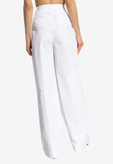 Dolce 
Gabbana High-Rise Pleated Flared Pants White FTC5GT FU61D-W0800