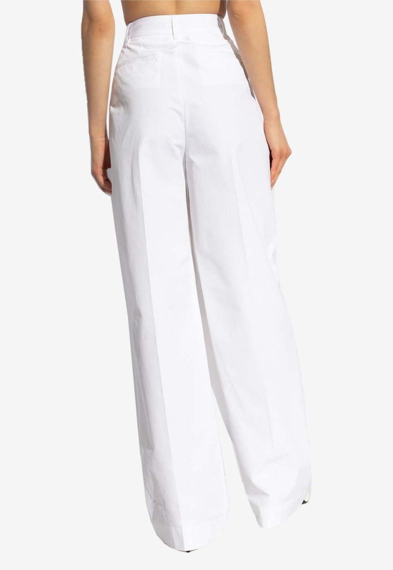 Dolce 
Gabbana High-Rise Pleated Flared Pants White FTC5GT FU61D-W0800