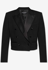 Dolce 
Gabbana Double-Breasted Tuxedo Blazer Black F29MCT FUBE7-N0000